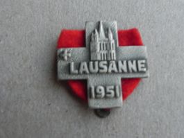 Abzeichen Eidg. Turnfest Sport Lausanne VD 1951 Turnkreuz