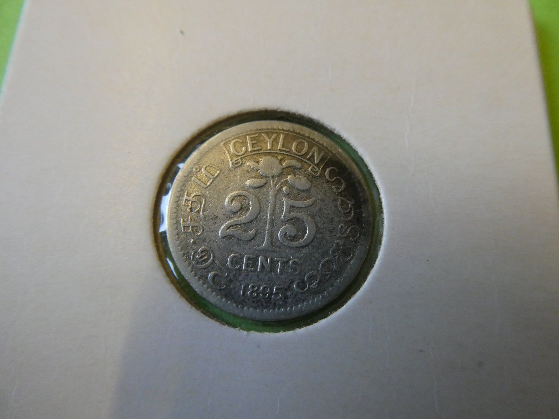 Tutti le monete: Ceylon 1895, 25 Cents    Silber – Usato da Hinterforst venduto da Rohusri 1