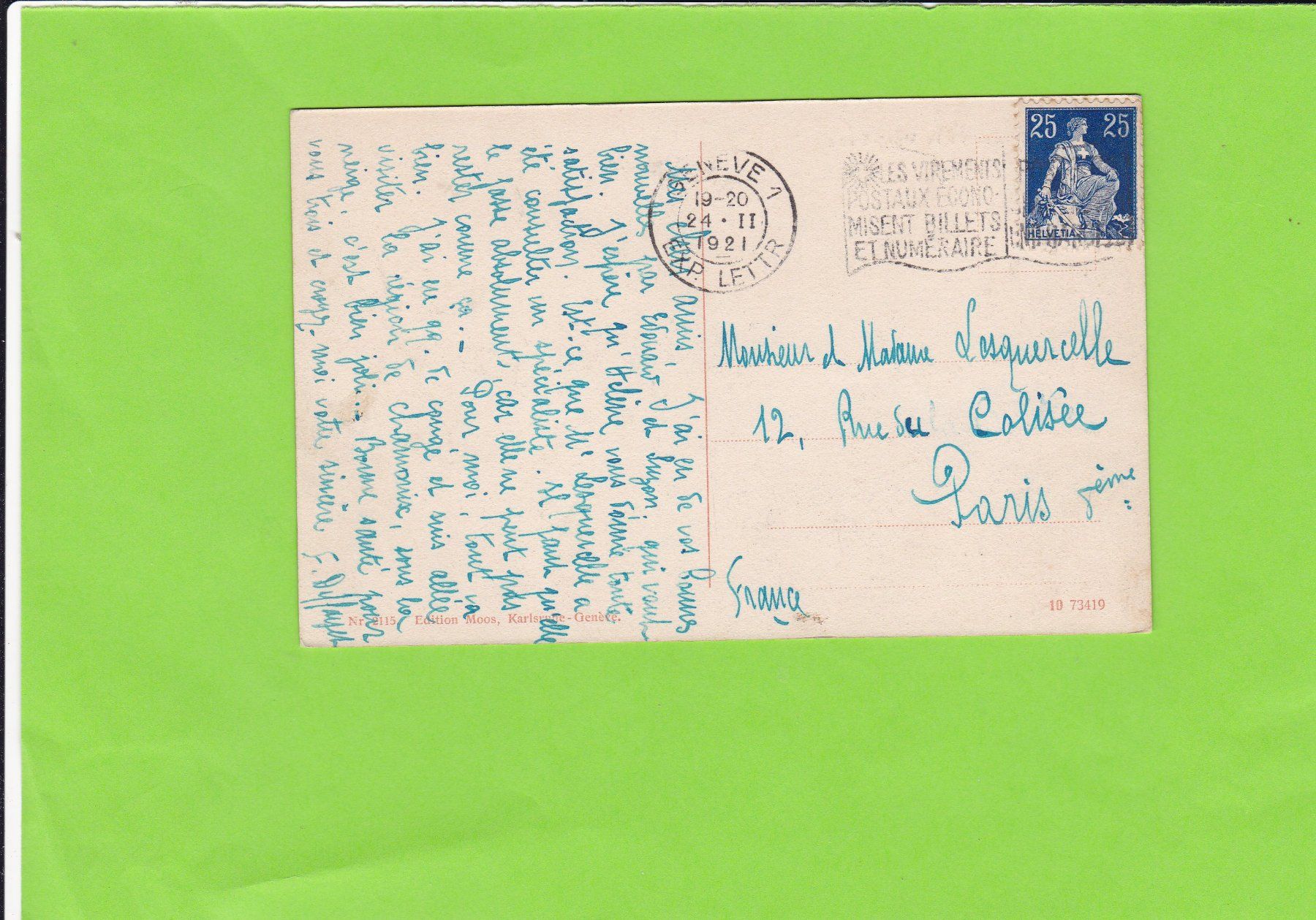 Cartoline postali: Genève et le Mont Blanc – Usato da St. Peterzell venduto da neckertal 1