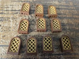 lego 30044 et 30046 lot de 10 pièces Reddish Brown Window