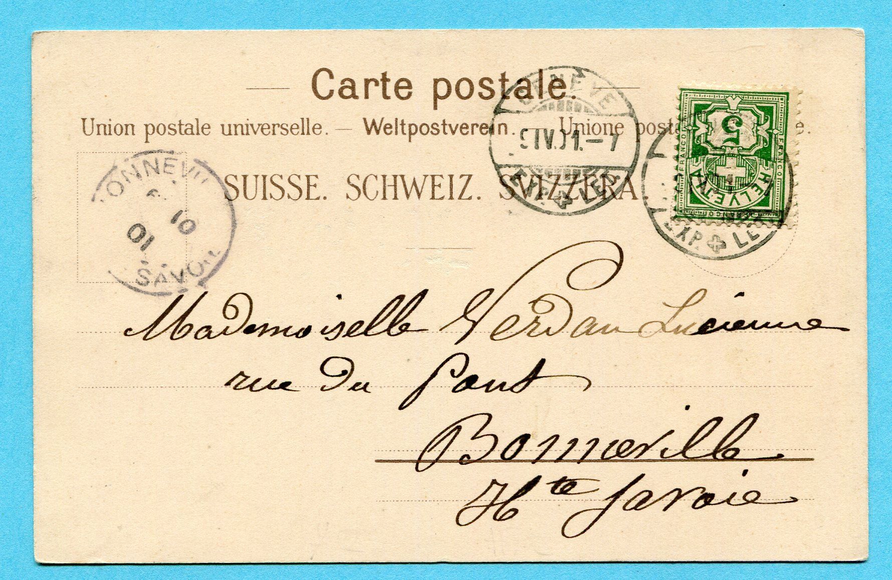 Cartoline postali: Gruss aus Herisau 1901 – Usato da Opfikon venduto da cleocat-vb 1