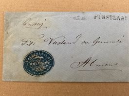 Wigr. 30 Amtlicher Brief Fūstenau - Almens mit Stabstempel