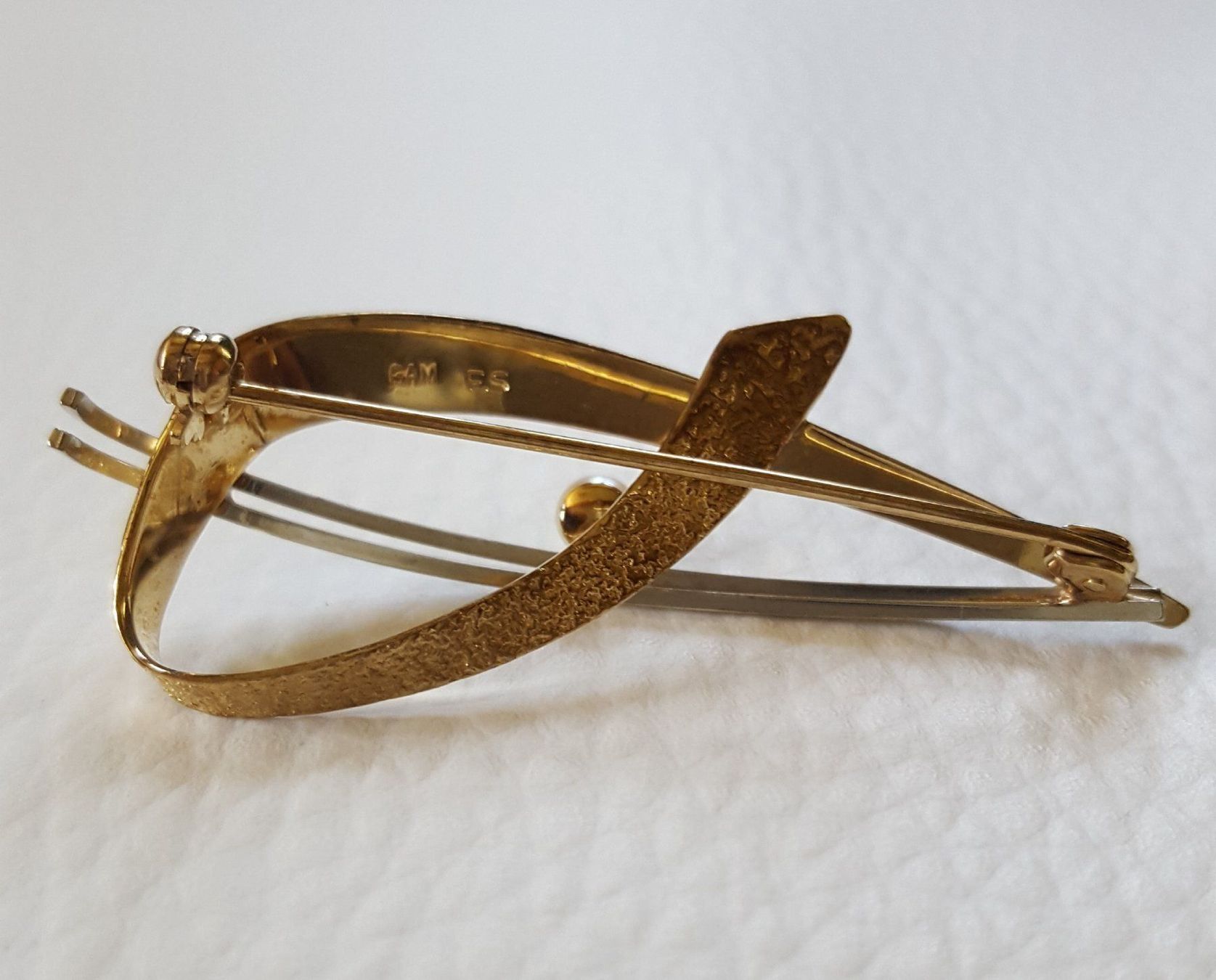 Spille & Fermagli: Gold Broche Mit Perle – Usato da Wald ZH venduto da Dasilver 7