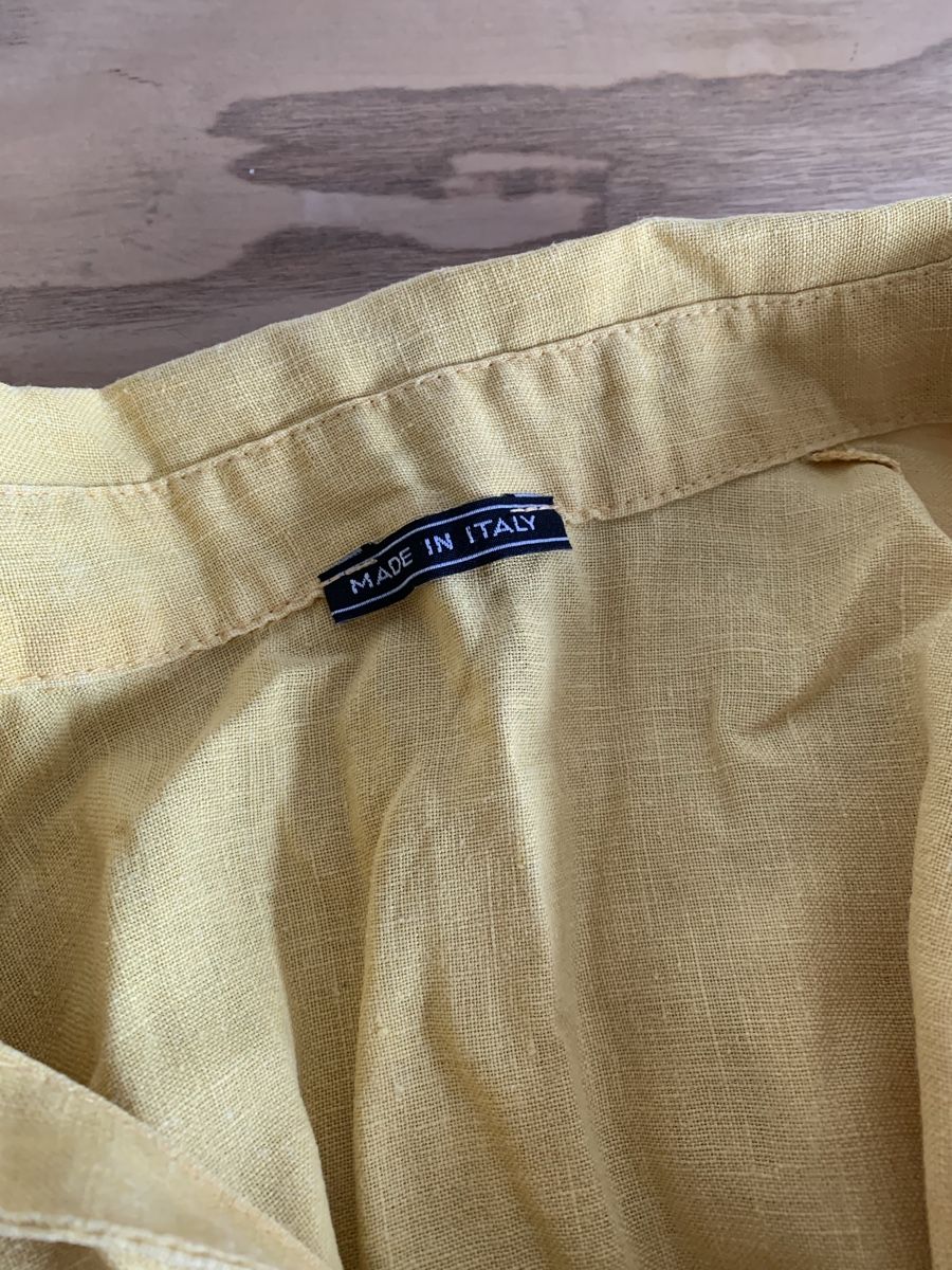Camicette: Yellow Button-Down Blouse 100% Linen from Italy – Usato da Neukirch (Egnach) venduto da ginger34 3