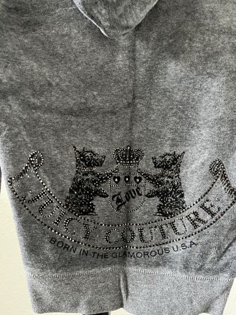 Hoodie Juicy Couture Grey Rhinestone Logo Size S