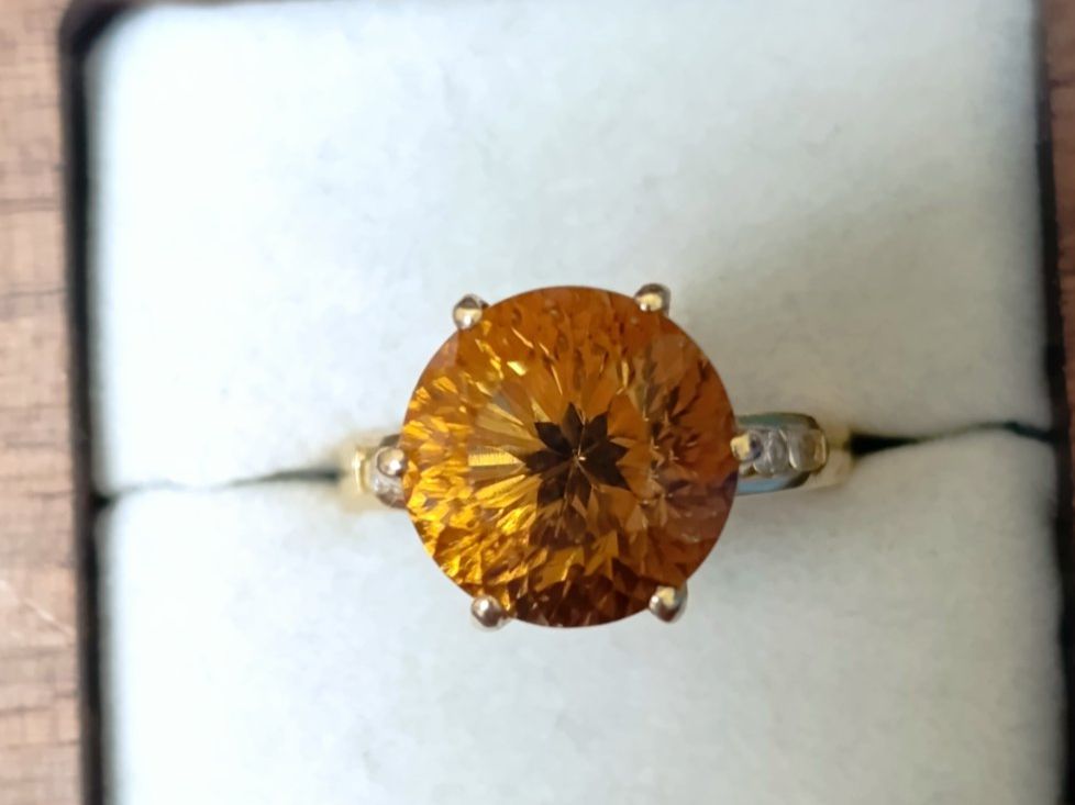 Anelli: Bague argent plaqué or & Citrine Madere! – Usato da Genève venduto da EcrinVintage 1