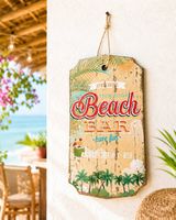 Deko Schild Beach mehrfarbig Vintage 27 x 14.5 cm