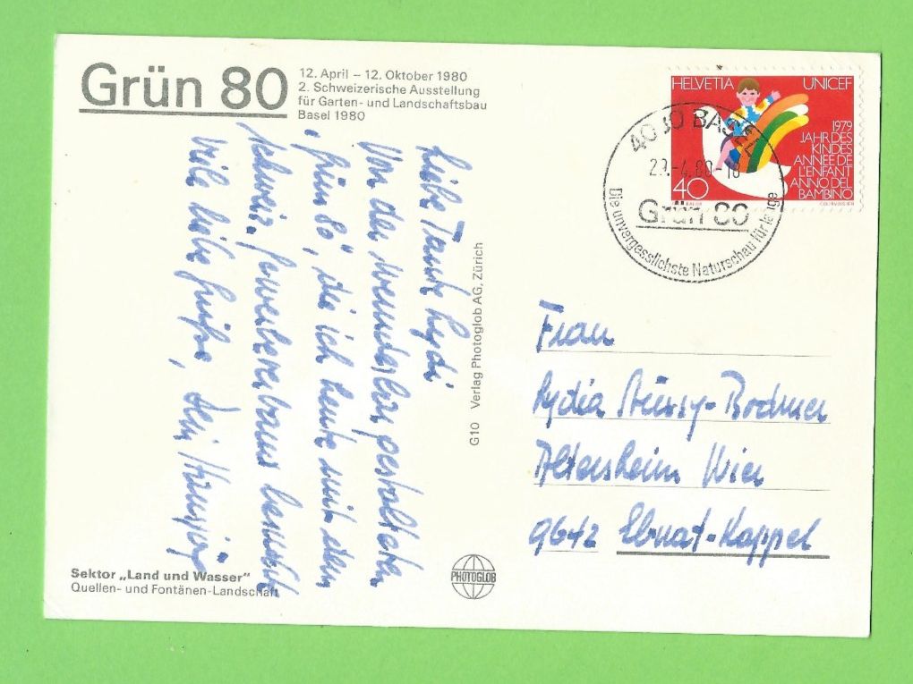Cartoline postali: Grün 80 Basel – Usato da Zürich venduto da t24_de 1