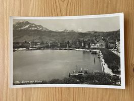Luzern mit Pilatus schwarzweiss - AK