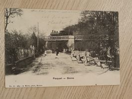 Alte PK / Pasquart - Bienne mit Lokomotive Gelaufen 1907
