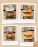 Älterer STOKKE Kinderstuhl mit viel Zubehör