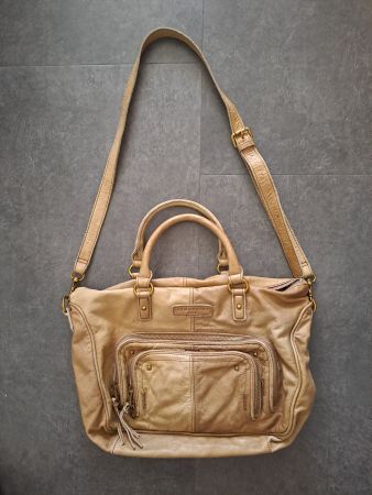 Liebeskind Hand- und Umhängetasche, Leder beige
