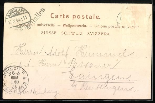 Cartoline postali: St. Gallen, Stadtvillen in der Rosenberg – Usato da Berlin venduto da bartko-reher 1