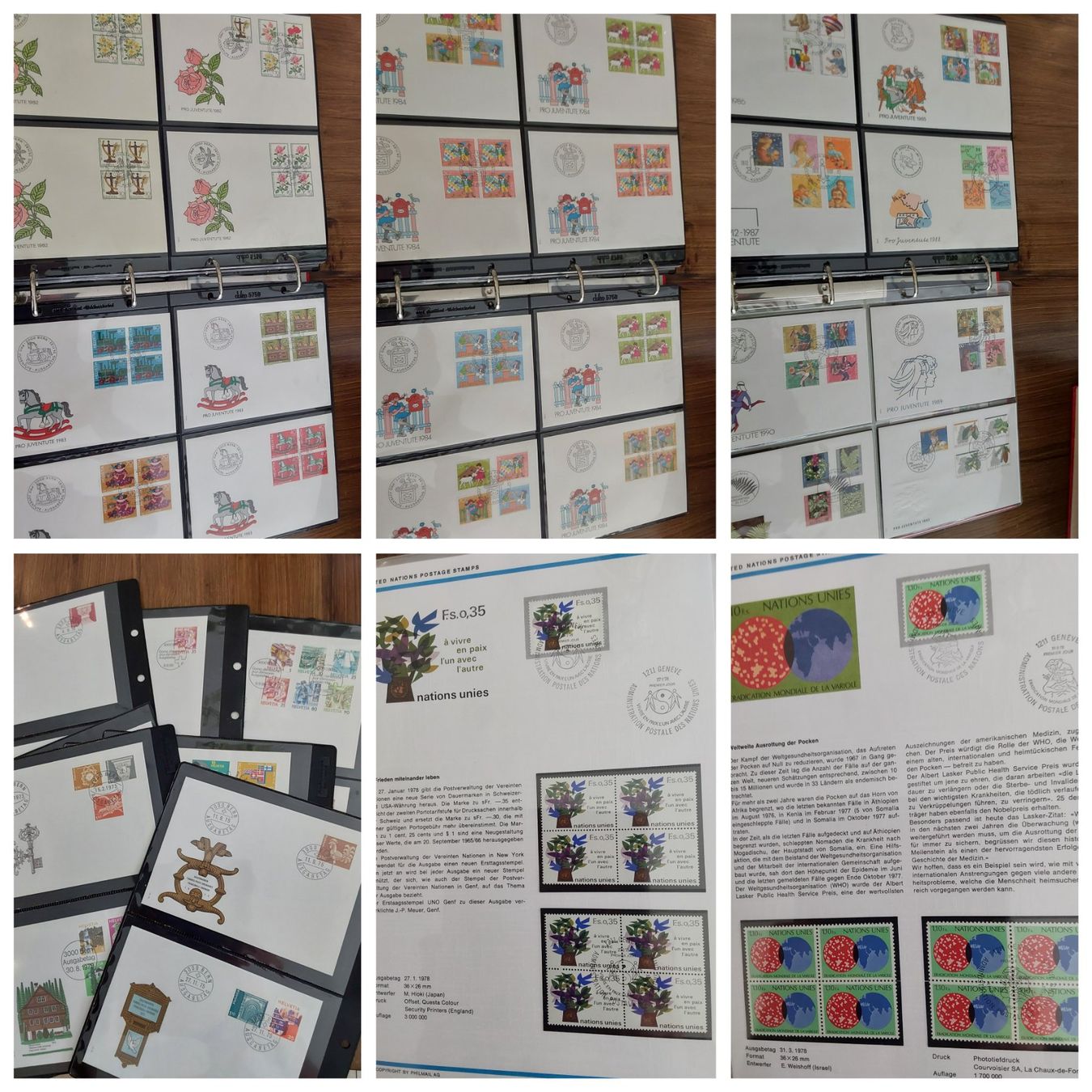 Alle Briefmarken: 6 Briefmarken-/Briefalben, CH, UNO – Gebraucht aus Münchwilen AG von Nesar 7