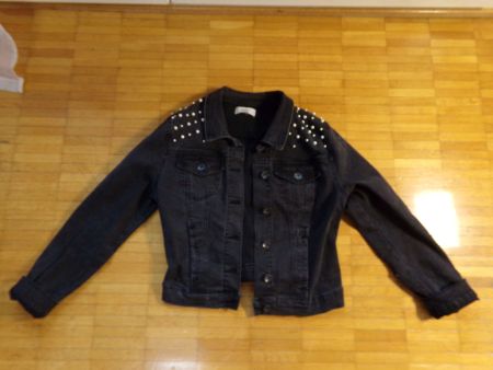 Damen Jeans Jacke schwarz mit Perlen  Gr. M  ZEBRA