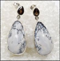 DENDRITE OPAL, Dendriten Opal Ohrhänger 925 Silber