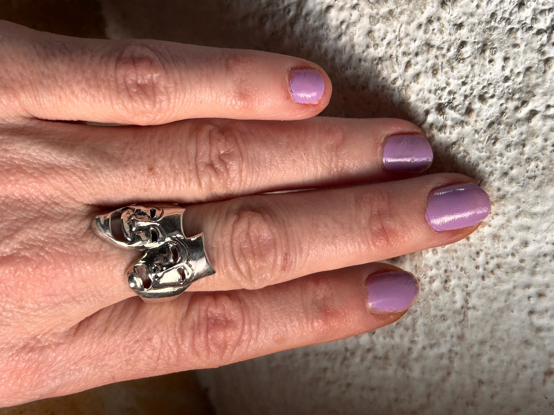 Anelli: Silber Ring, Theater Masken  (Grösse 63) – Usato da Dittingen venduto da Bellevista 1
