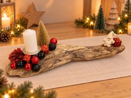 Weihnachtsdeko Treibholz mit Kerzenhalter neuwertig