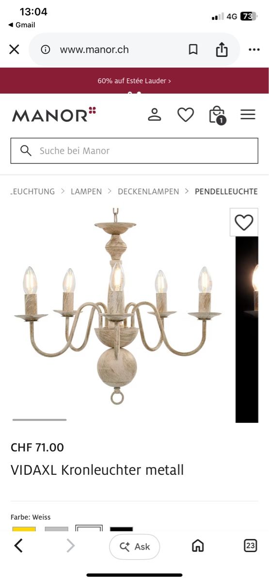 Lampadari & plafoniere: Kronleuchter neu (unverpackt) – Nuovo e nell'imballaggio originale da Emmenbrücke venduto da IchMaya
