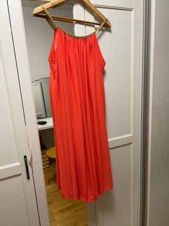 Damen Strandkleid – Koralle – Locker geschnitten – Sommerkle