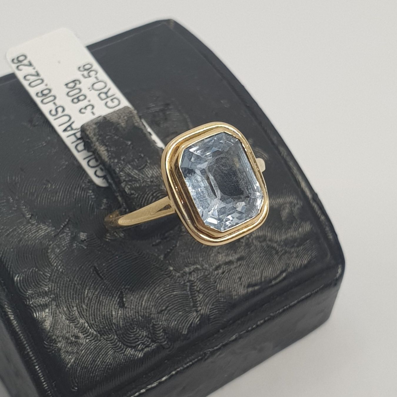 Anelli: Echt 18K Gold - Aquamarin Ring – Usato da Luzern venduto da Goldhaus-Luzern 1