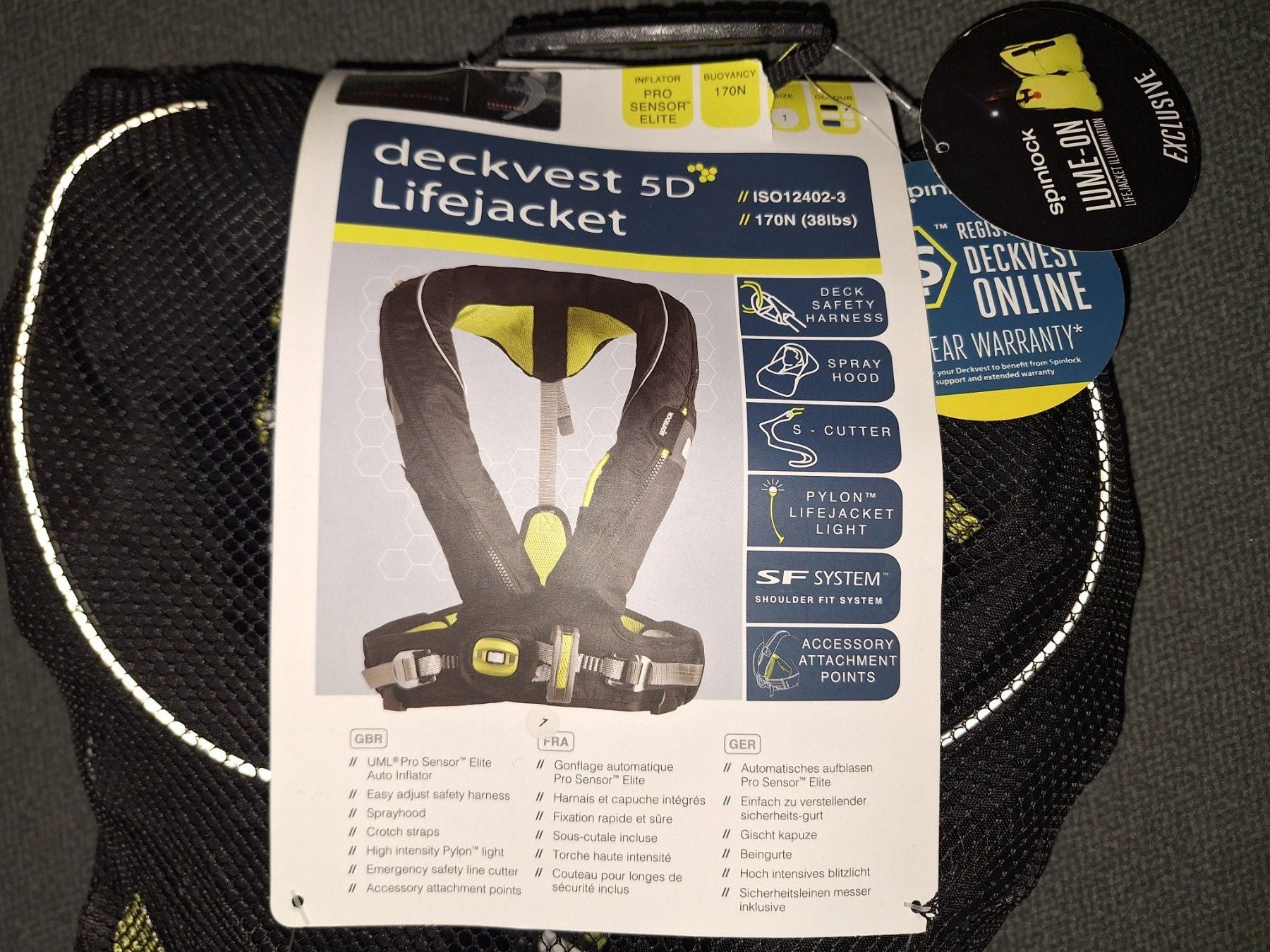 Schwimmwesten: Spinlock deckvest 5D automatische Rettungsweste schwarz NEU – Neu und originalverpackt aus Zürich von Baer21 4