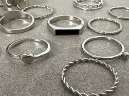 Set Ringe Silberfarben 13 Stck guter Zustand