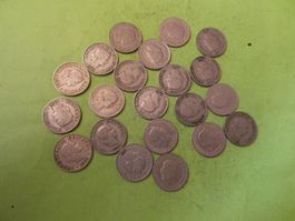 Schweiz ab 1885, Konvolut alte 5-Räppler