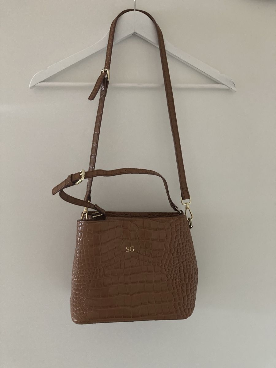 Borse da donna: Handtasche Kroko braun mit Schultergurt  – Usato da Zürich venduto da Timbera