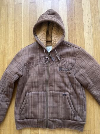 Mogul Winterjacke/Hoodie Gr. L – Teddyfutter – Braun kariert