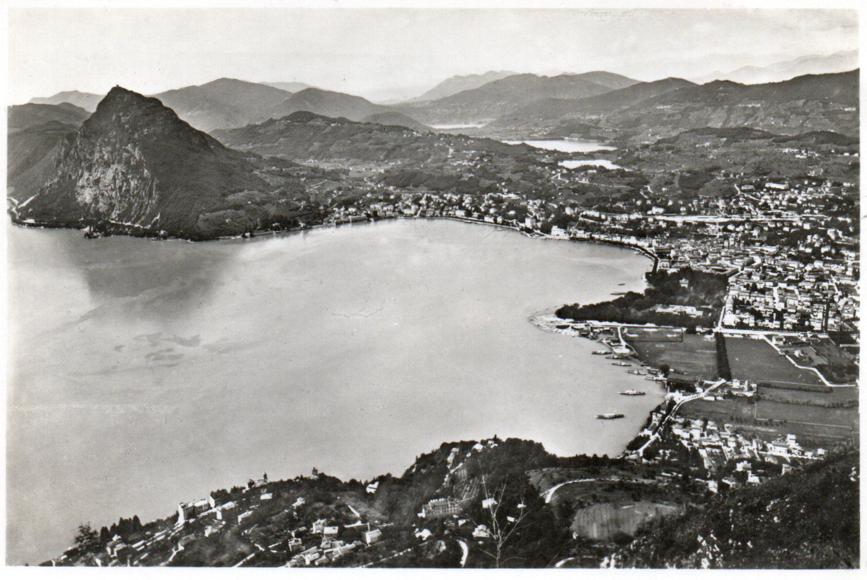 Cartoline postali: Golfo di Lugano dal Monte Brè – Usato da Melano venduto da pisonsdro
