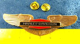 HD HARLEY-DAVIDSON WINGS-LOGO 2NÄGEL PIN 80mm BREITT KUPFRIG