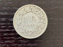 1 x 1 Franken Schweiz 1903 – zirkuliert