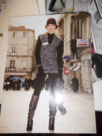 Longue gilet en tricor gris T. 5