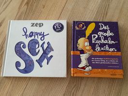 2 Bücher: Zep Comic Happy Sex und Piepmatz Lexikon