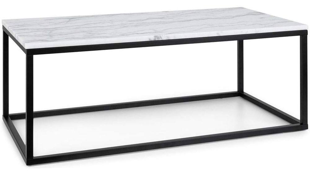 Vicco Couchtisch Marlo 57x57cm - Marmor Weiß Klappbar