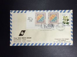 Swissair Erstflugbrief Buenos Aires-Genf 1983