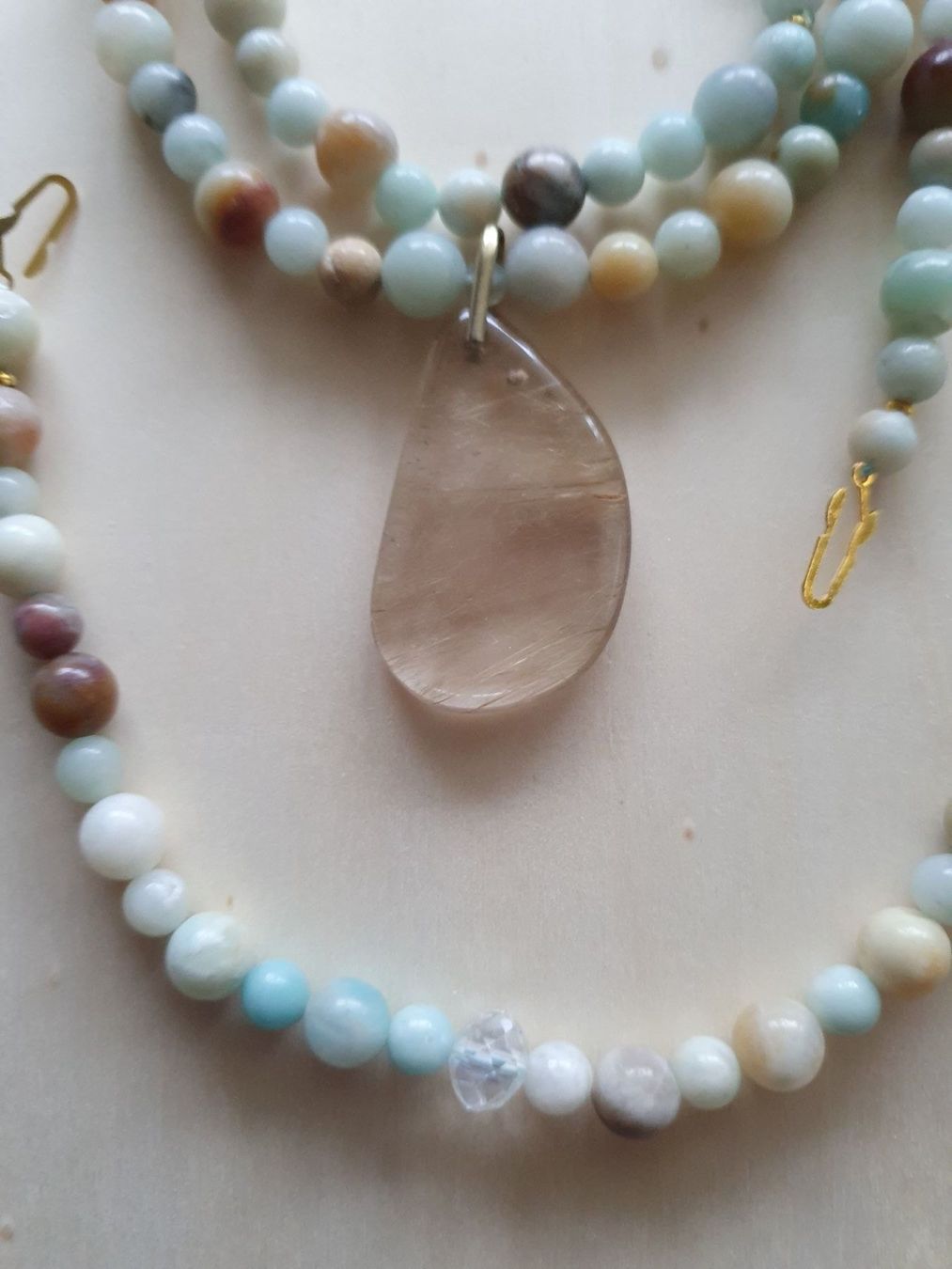 Catenine: Set Amazonite mit Goldener Rutilquarz – Nuovo (secondo la descrizione) da Benglen venduto da Meercat3 2
