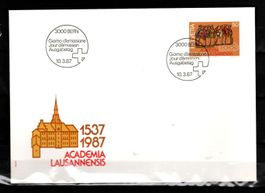 1987 - FDC / Werbemarken - 450 Jahre Universität Lausanne