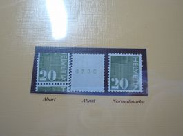 Abart Rollenmarke 1970 10Rp **, falsch Geschnitten