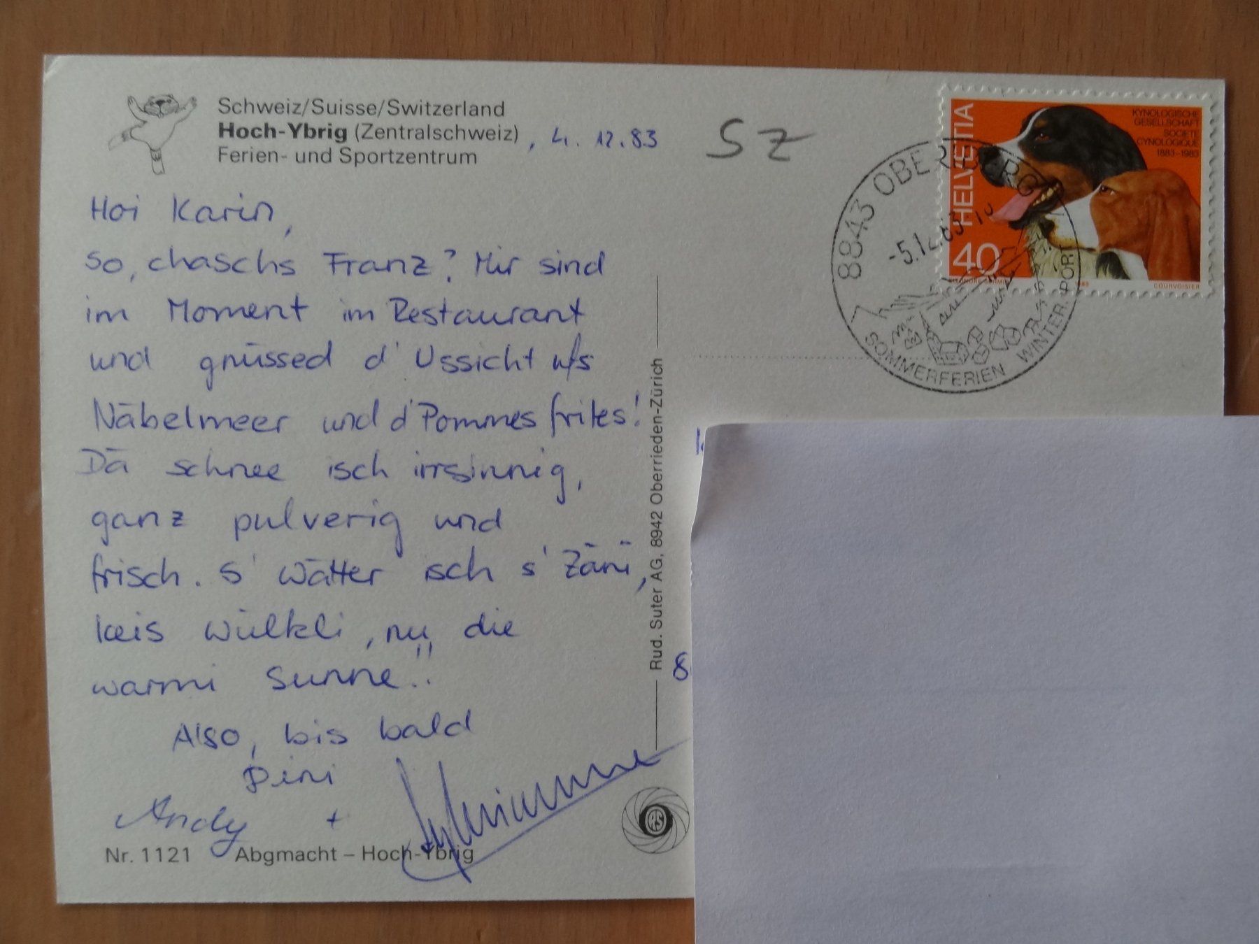 Cartoline postali: Hoch-Ybrig - SZ - 1983 – Usato da St Léonard venduto da Riglin 1