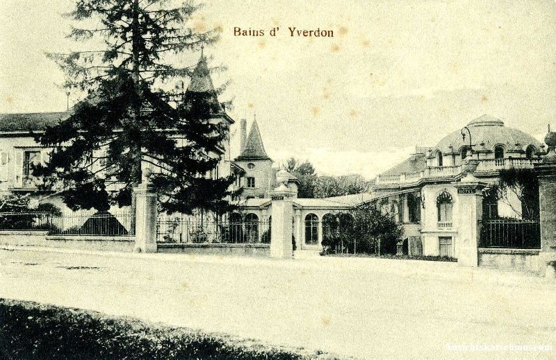 Cartoline postali: Yverdon - Bains d'Yverdon + ca. 1905 – Usato da Emmenbrücke venduto da teestube