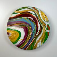Acryl-Flüssigmalerei, kreisförmig