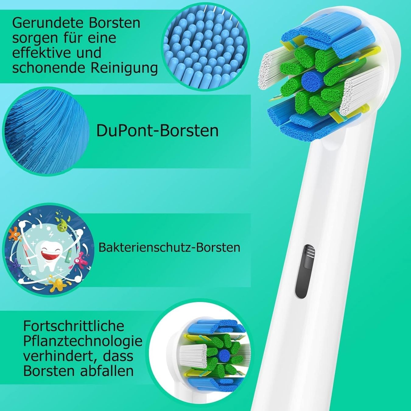 Cura dei denti: 16er Aufsteckbürsten 4 Sensitive,4 Precision,4 Floss,4 Cross – Nuovo (secondo la descrizione) da Thun venduto da yesky 4