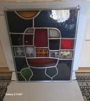 Retro Glasbild Fensterbild Bleiverglasung deko 25x30cm