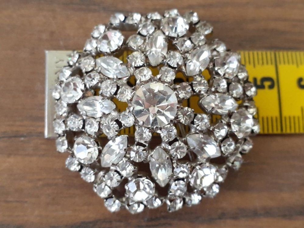Broche dorée à strass vintage | Kaufen auf