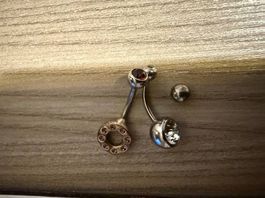 Lot de 2 bijoux en titane pour le nombril