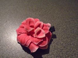 Haarspange Blume rosa/weiss