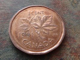 CANADA 1 Cent 1991