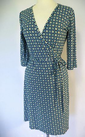 Sommer Kleid Gr. 36 Wickelkleid Viscose Jersey Retro